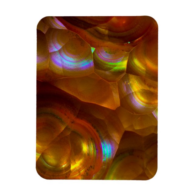 Iriserande orange eldfyropal magnet (Vertikal)