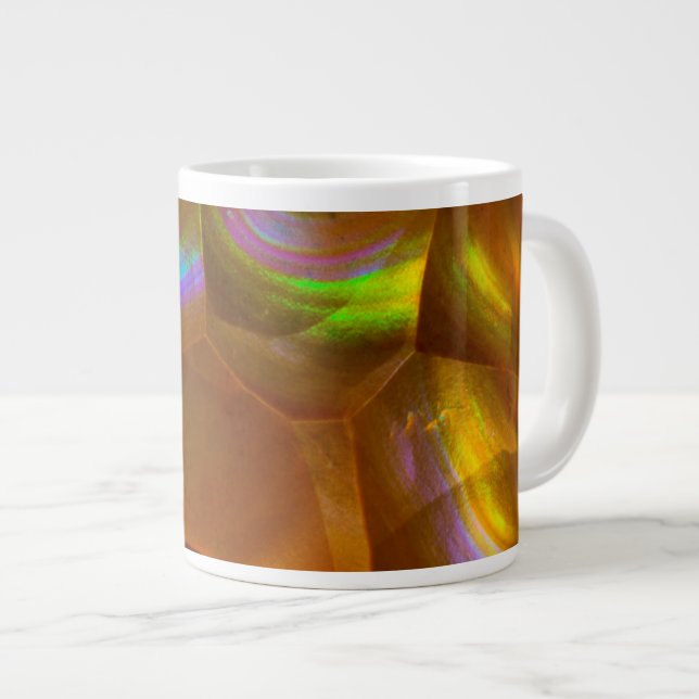 Iriserande orange eldoberoopal jumbo mugg (Framsida höger)