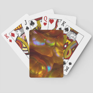 Iriserande orange eldoberoopal spel kort