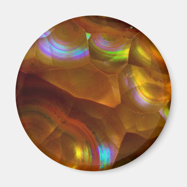Iriserande orange eldopal magnet (Framsidan)
