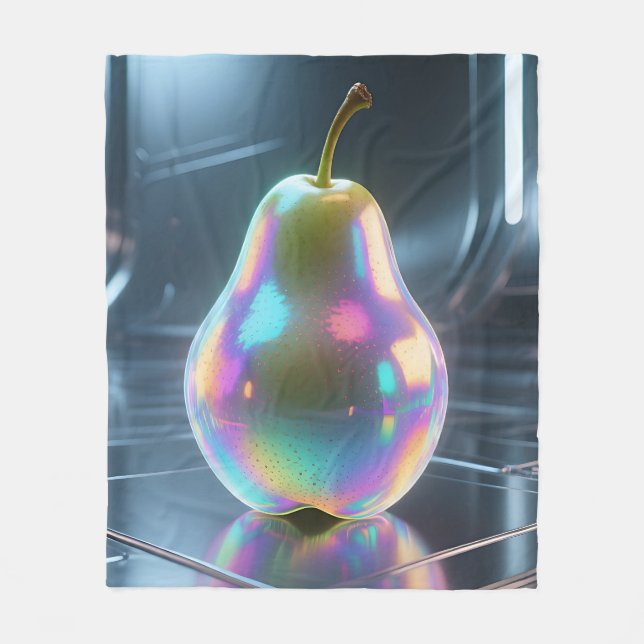 Iriserande Päron Futuristisk Fleecefilt (Framsidan)