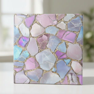 Iriserande Pastell Ädelsten Guldmosaik Kakelplatta