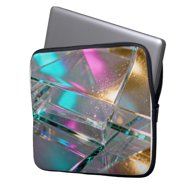 Iriserande regnbåge - Holografisk glitter  Laptop Fodral (Framsidan Vänster)