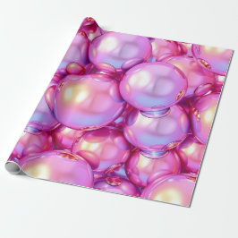 Iriserande Rosa 3D Glänsande Bubbelmönster Inpackn Presentpapper