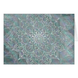 Iriserande skimrande mandala boho chic tack OBS kort