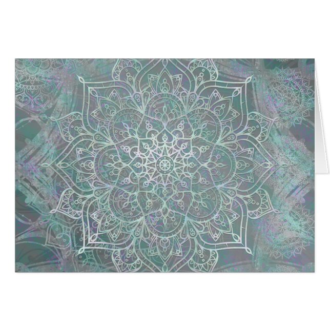 Iriserande skimrande mandala boho chic tack OBS kort (Framsidan Horizontal)