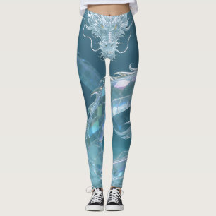 Iriserande Vatten Drakkonst Fantasy Drakdesign Leggings