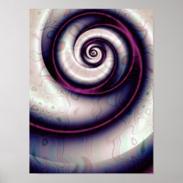 Iriserande Violett Spiral Abstrakt Fraktal Konst Poster