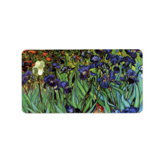 Irisering av Vincent van Gogh, Vintage Garden Art Adressetikett