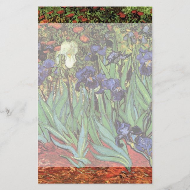 Irisering av Vincent van Gogh, Vintage Garden Art Brevpapper (Framsida)