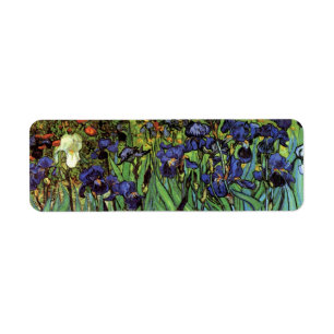 Irisering av Vincent van Gogh, Vintage Garden Art Returadress Etikett