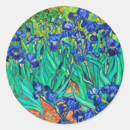 Irises (1889) Botanical Fine Art Vincent Van Gogh Runt Klistermärke