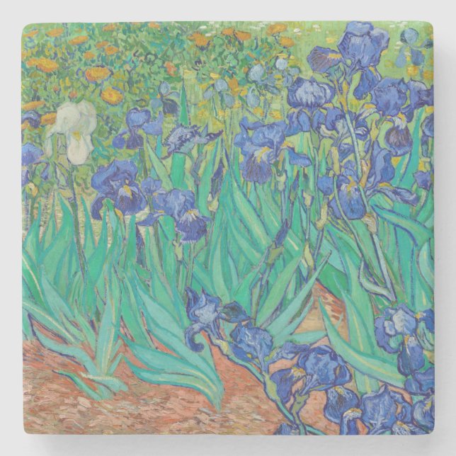 "IRISES 1889" FRÅN VINCENT Van Gogh STONE UNDERLÄG Stenunderlägg (Framsidan)