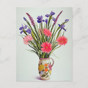 Irises and Berbera in Dutch Jug Vykort