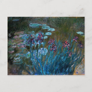 Irises and Vatten Lilies, Claude Monet Vykort