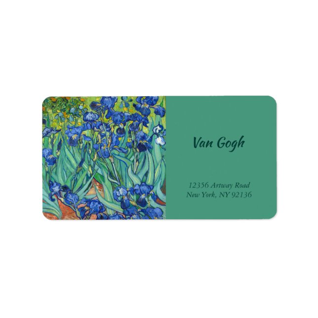 Irises av Van Gogh Adressetikett (Framsidan)