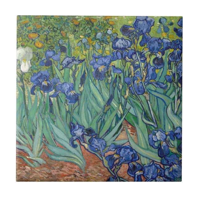 Irises av Van Gogh Kakelplatta (Framsidan)