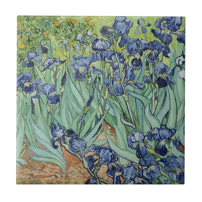 Irises av Van Gogh Kakelplatta (Framsidan)
