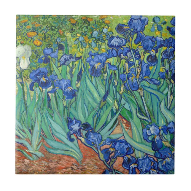 Irises av Van Gogh Kakelplatta (Framsidan)