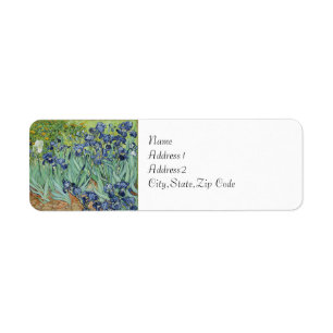 Irises av Van Gogh Returadress Etikett