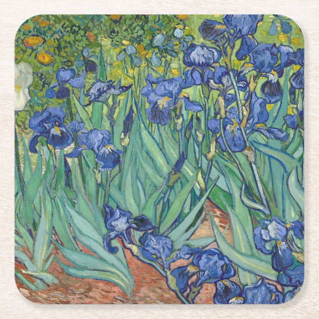Irises av Van Gogh Underlägg Papper Kvadrat (Framsidan)
