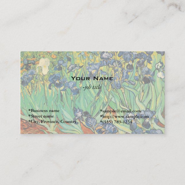 Irises av Van Gogh Visitkort (Framsida)