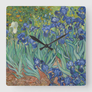 Irises av Vincent Van Gogh Fyrkantig Klocka