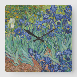 Irises av Vincent Van Gogh Fyrkantig Klocka