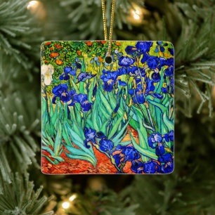 Irises av Vincent Van Gogh Julgransprydnad Keramik