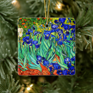 Irises av Vincent Van Gogh Julgransprydnad Keramik