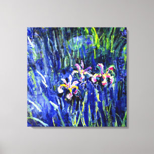 Irises, berömd blommigt tavla av Claude Monet. Canvastryck