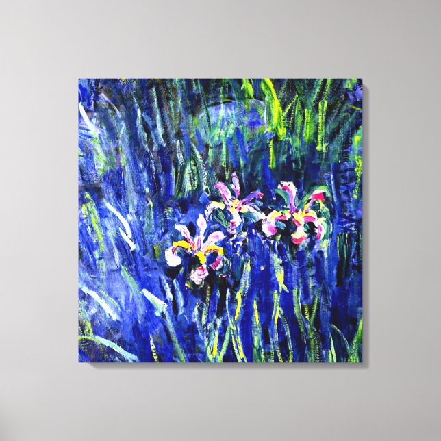 Irises, berömd blommigt tavla av Claude Monet. Canvastryck (Framsida)