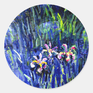 Irises, berömd blommigt tavla av Claude Monet. Runt Klistermärke