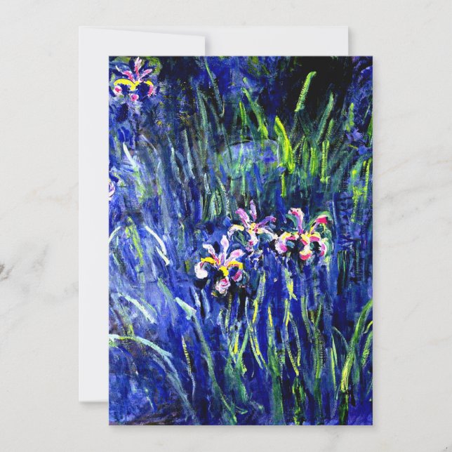 Irises, berömd tavla av Claude Monet. Kort (Framsida)