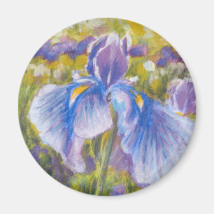 Irises-Blått lilor, gult-grönt-Kyl magnet