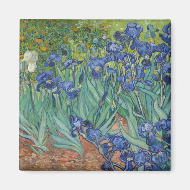 Irises Blue Grönt Gult Van Gogh Magnet (Framsidan)