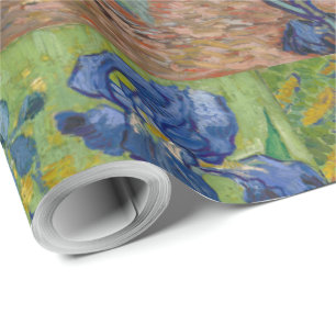 Irises Blue Grönt Gult Van Gogh Presentpapper
