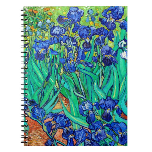 Irises Botanical Art Vincent Van Gogh spiral Anteckningsbok (Framsidan)