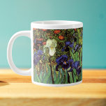 Irises by Vincent van Gogh, Vintage Garden Art Jumbo Mugg<br><div class="desc">Irises (1889) by Vincent van Gogh is a vintage fine art post impressionism landscape floral painting featuring a garden with purple bearded irises growing by orange poppies. A single white iris flower is blooming at the edge. About the artist: Vincent Willem van Gogh (1853 -1890) was one of the most...</div>
