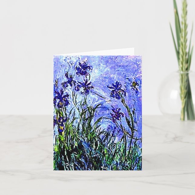 Irises Claude Monet Notecard Kort (Framsida)