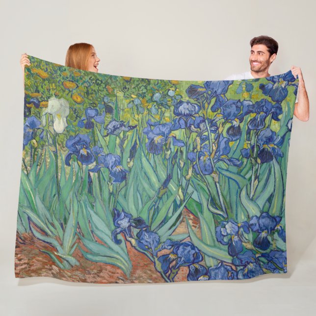 Irises, Floral Oil Painting, Vincent Van Gogh Fleecefilt (På plats)