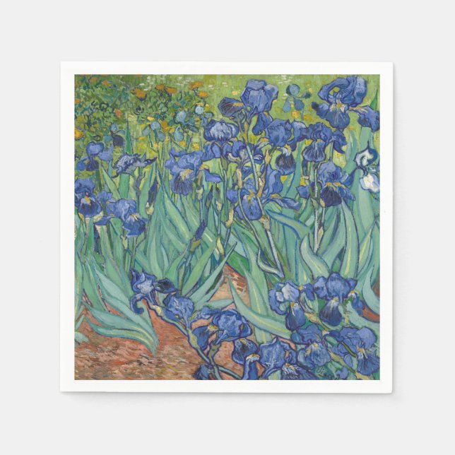 Irises, Floral Oil Painting, Vincent Van Gogh Pappersservett (Framsidan)