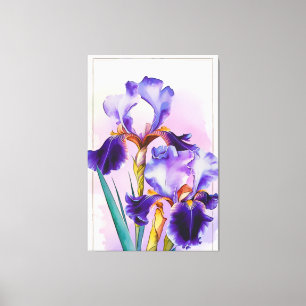 *~* Irises Flower Artsy Iris Painting AP84 Canvastryck