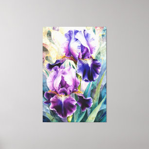 *~* Irises Flowers Artsy Iris Painting AP84 Canvastryck