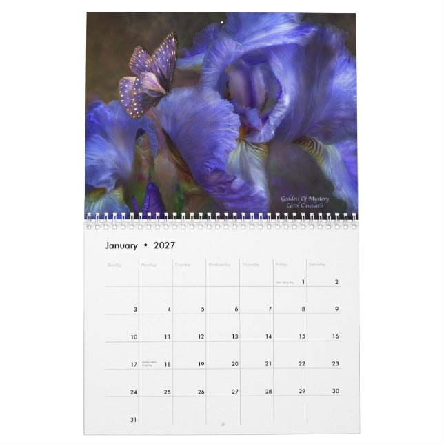 Irises - kalender för samling 1 för 2010 (Jan 2027)