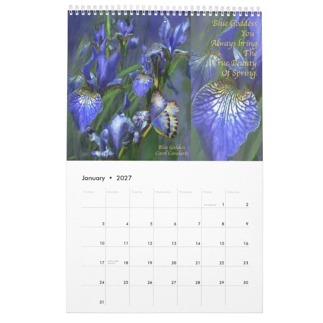Irises - kalender för samling 2 för 2010 (Jan 2027)