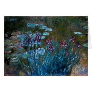 Irises och näckrosor, Claude Monet Hälsningskort