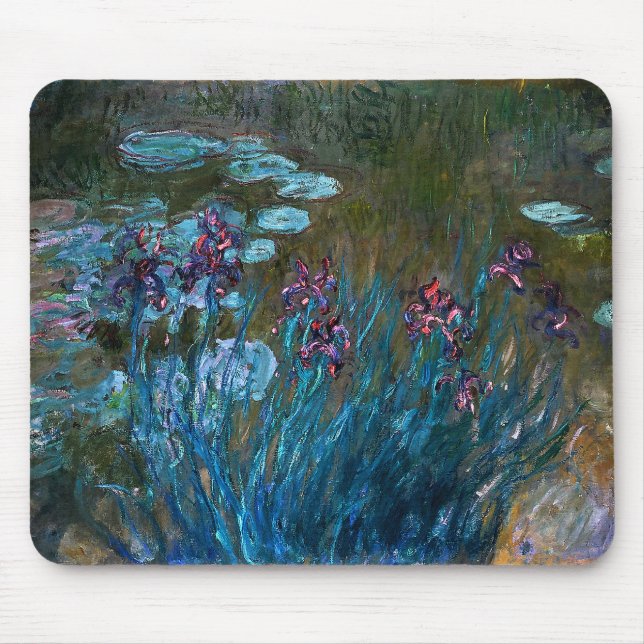 Irises och näckrosor, Claude Monet Musmatta (Framsidan)