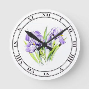 Irises tar tid på rund klocka
