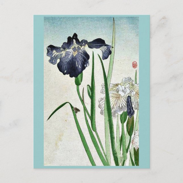 Irises Ukiyoe Vykort (Framsida)